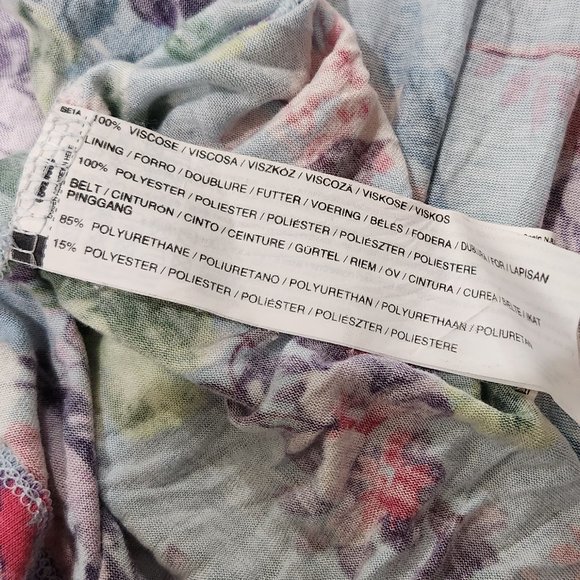 Mango Summer Women's Floral Print Off Shoulder Maxi Pockets Dress XL - Picture 6 of 7